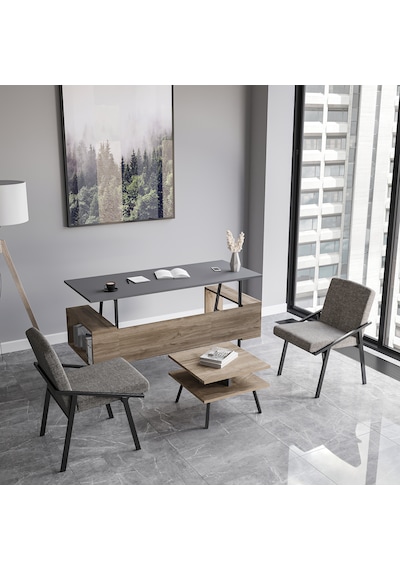 Lagomood İrony Ofis İki Adet Tekli Koltuk Antrasit