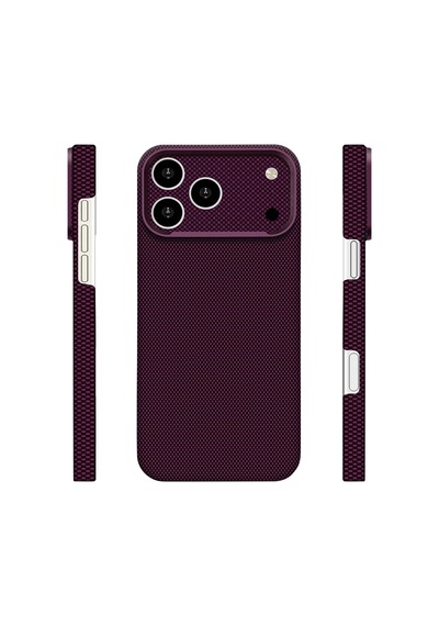 İphone 18 Pro Max Uyumlu Kılıf M-safe Şarj Özellikli Zore Paris Zerre Sert Pc Kapak Derin Mor