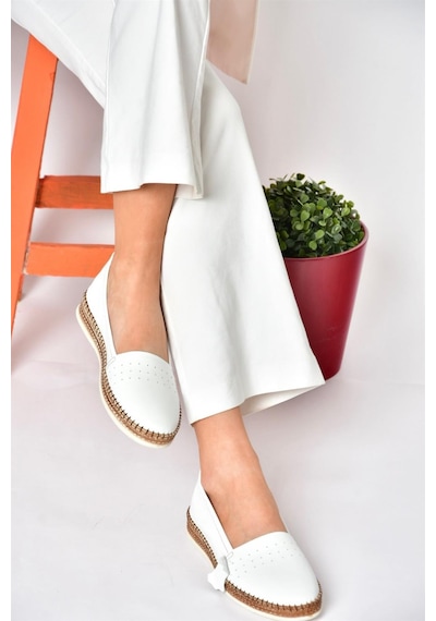 Fox Shoes P555002503 Beyaz Hakiki Deri Günlük Kadın Ayakkabı Beyaz-hakiki Deri Beyaz