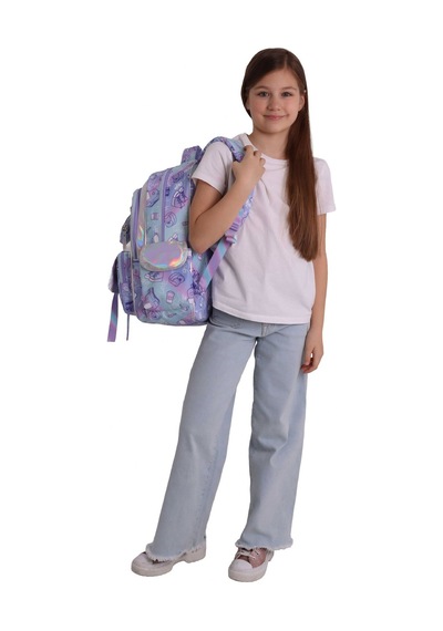 Wow Generation Very Nice Baskılı Lila Kız Çocuk İlkokul Çantası - Günlük Sırt Çantası - W6080