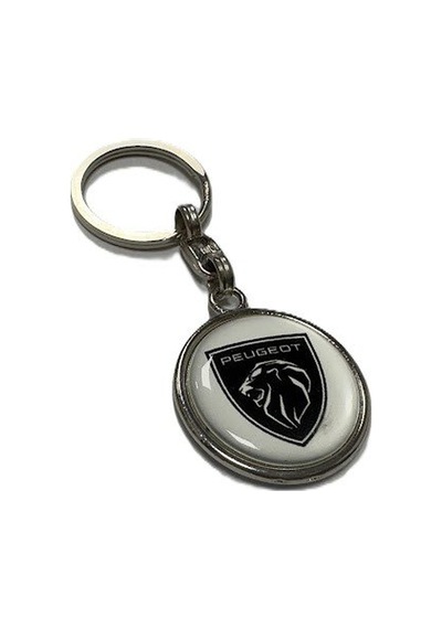 Peugeot Yeni Logolu Metal Otomobil Anahtarlığı 2 Taraf Baskılı
