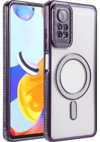 Xiaomi Redmi Note 12 Pro 4g Joke Simli Magneticsafe Kılıf Derin Mor
