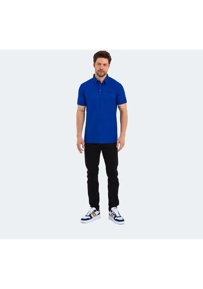 Slazenger  Sloan Erkek Polo Yaka Saks Mavi Tişört