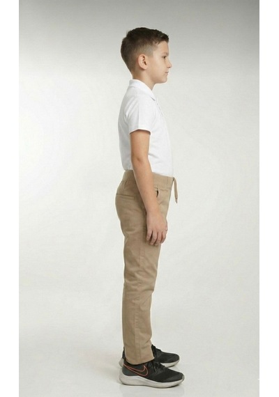 Nacar Store Çocuk Rıbana Bel Bej Canvas Okul Pantolonu Okula Dönüş