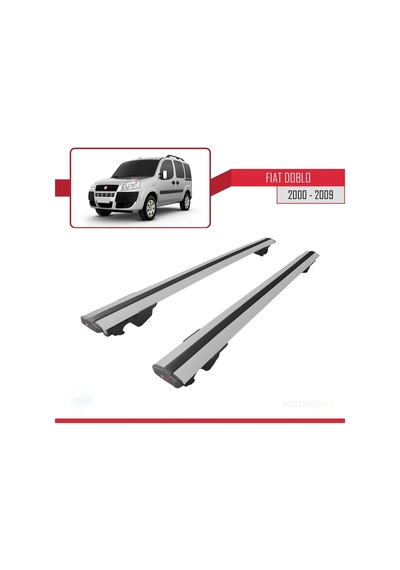 Fiat Doblo 2000-2009 Arası İle Uyumlu Hook Model Anahtar Kilitli Ara Atkı Tavan Barı Gri
