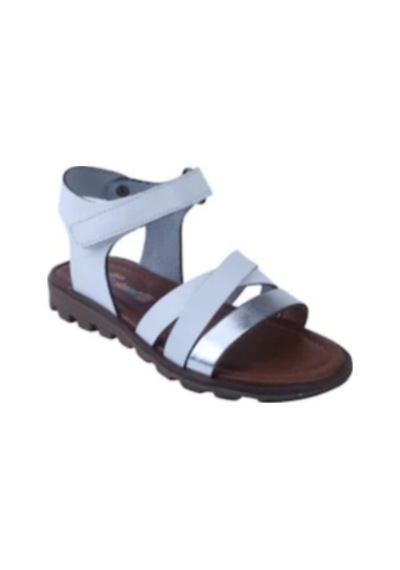 Raduno 0328 Bantlı Kız Çocuk Beyaz Sandalet 26-30 Gümüş