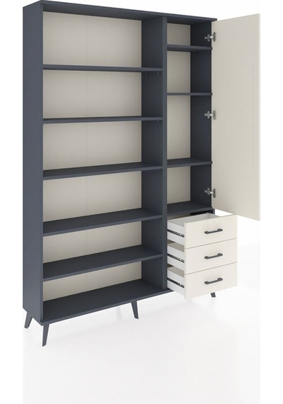 Arges Dolap 9 Raflı 3 Çekmeceli Tek Kapaklı 132x30x195 Antrasit-aytaşı/aytaşı Aytası/aytası Arges Dolap 9 Raflı 3 Çekmeceli Tek Kapaklı 132x30x195 Antrasit-aytaşı/aytaşı Aytası/aytası