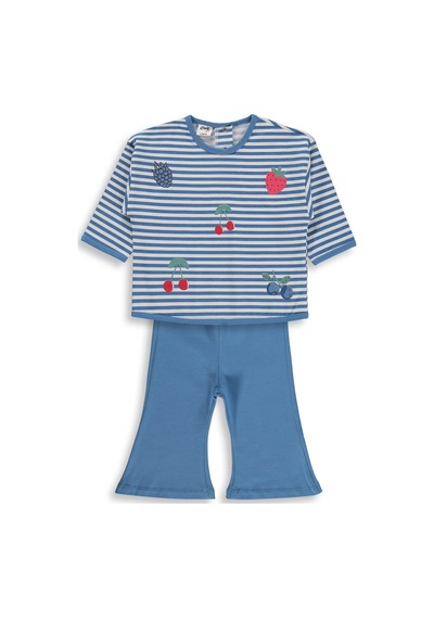 Civil Baby Karışık Meyve Baskılı 6-18 Ay Takım - Pastel Mavi
