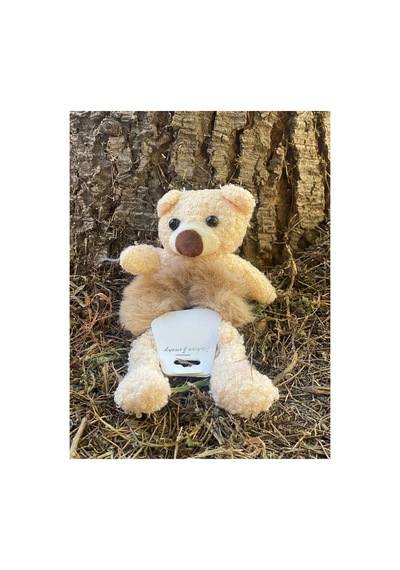 Ayıcıklı Lastik Peluş Toka Bej