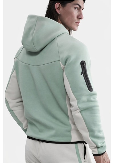 Nike Tech Fleece Full Zip Windrunner Hoodie Kapüşonlu Unisex Sweatshirt Yeşil Krem