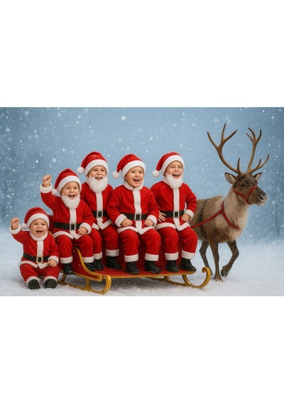 Parti Selesi Erkek Çocuk Noel Baba Kıyafeti Yılbaşı Kırmızı