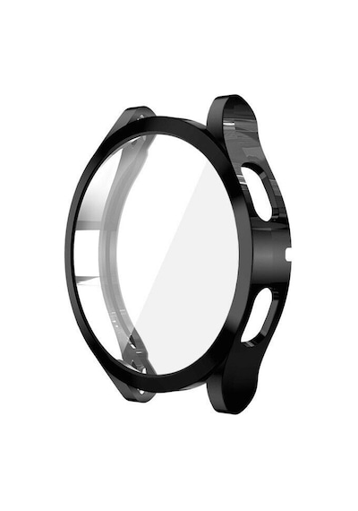Samsung Galaxy Uyumlu Watch 4 44mm Silikon Kapak Kılıf Ekran Koruyucu Siyah