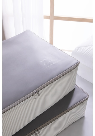 Ocean Home Textile 2'li Gri Renk Stuff & Things Baza Altı Hurç Set