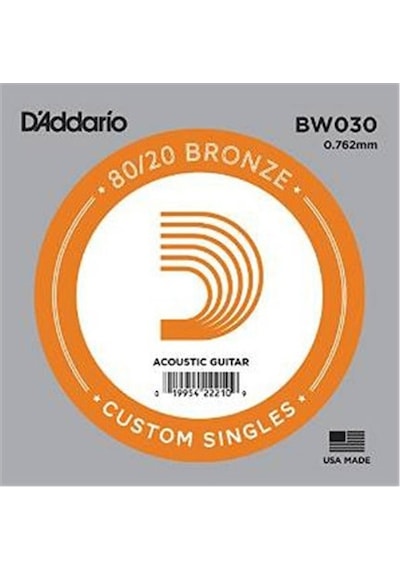 D'addario Acoustic Guitar 80/20 Bronze Single .030 - Bw030 Akusti