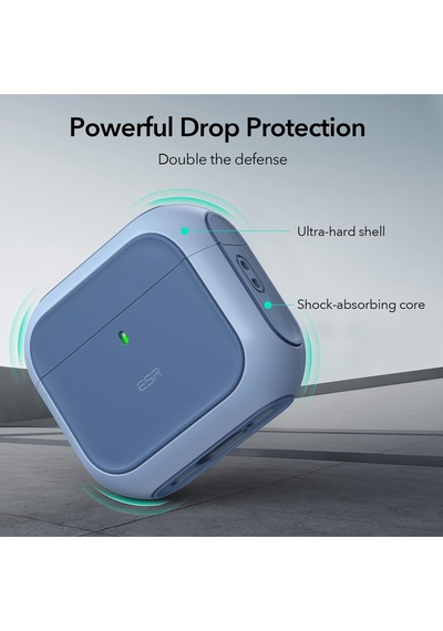 Apple Uyumlu AirPods 4 2024 Halolock Orbit Hybrid Magsafe Kılıf Mavi