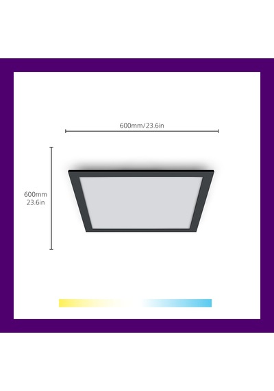 Wiz Siyah Akıllı Sıva Üstü Rgb Kare Panel Tavan Armatürü 36w Renkli