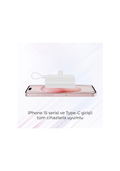 Woyax By Deji 5000 mAh Type-c Soketli Dahili Kablolu Mini Powerbank