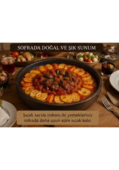 Kapadokya Çömlek Güveç Tava Kahverengi