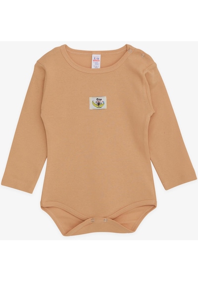 Breeze Erkek Bebek Çıtçıtlı Zıbın Body Maymuncuk Baskılı 9 Ay-3 Yaş, Açık Kahverengi Açık Kahverengi