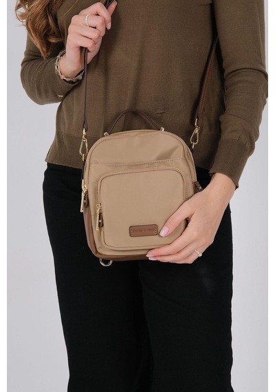 Silver Polo Sp1220 Kadın Çapraz Çanta Saten Vizon-camel