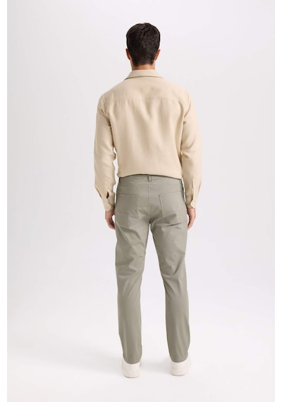 DeFacto Yazlık Gabardin Chino Kanvas Pantolon Slim Fit Dar Kesim Dar Paça Cepli B2089AX25SPKH454