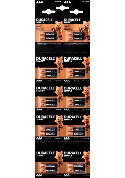 Lunaev Duracell İnce Pil Alkalin 20 Parça Piller