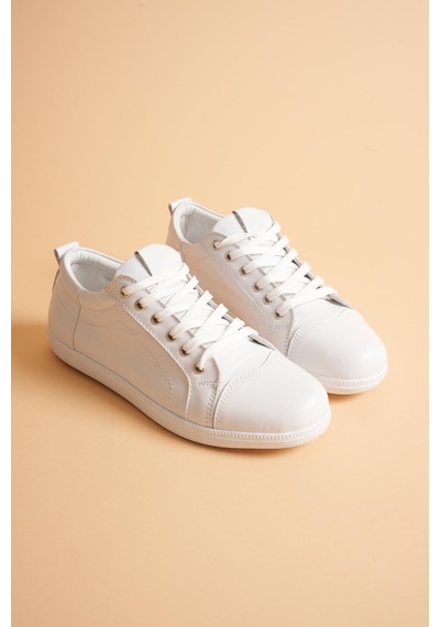 Analin Shoes Kadın Hakiki Deri Casual Spor Ayakkabı Beyaz