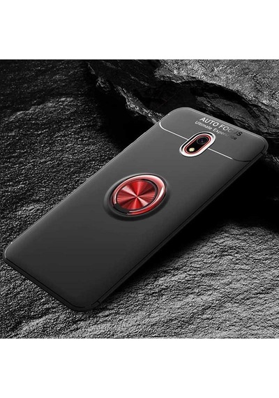 Xiaomi Redmi 8a Kılıf Zore Ravel Silikon Kapak Siyah-Kırmızı