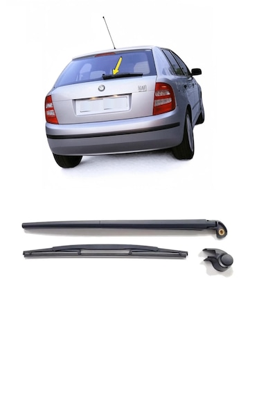 Skoda Fabia Hb 1999-2008 Arka Cam Silecek Kolu Ve Süpürgesi Kapak Takımı 6y0955425
