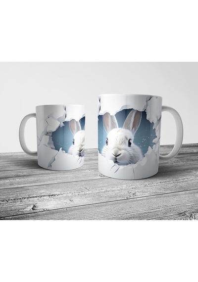 Tavşan Rabbit Optik İllüzyonlu Kupa Bardak Model 4 Çok Renkli