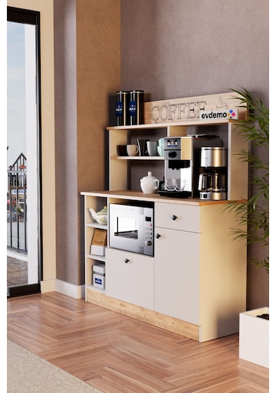 Barista Kahve Köşesi Çok Amaçlı Dolap Atlantik Çam Atlantik Çam