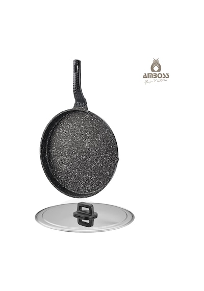 Amboss Döküm Granit Kapaklı Balık Tavası 34 Cm gri