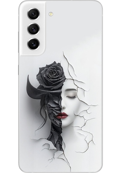 Samsung Galaxy S21 Fe Uyumlu Şeffaf Kılıf Estetik Yüz 4 Tasarımlı