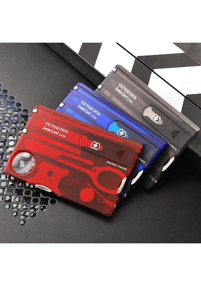 Victorinox SwissCard Lite Ruby 0.7300.T 13F Kartvizit Kamp Çakı Kırmızı