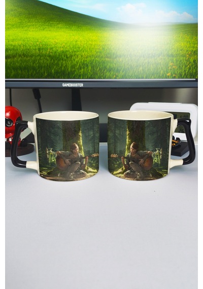 The Last Of Us Baskılı Seramik Lüks Kupa 1 Adet Özel Siyah Kulp Dalga Kulp V4d Çok Renkli