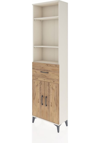 Arges Dolap 4 Raflı Tek Çekmeceli 2 Kapaklı 60x30x221 Aytaşı-çam Aytaşı