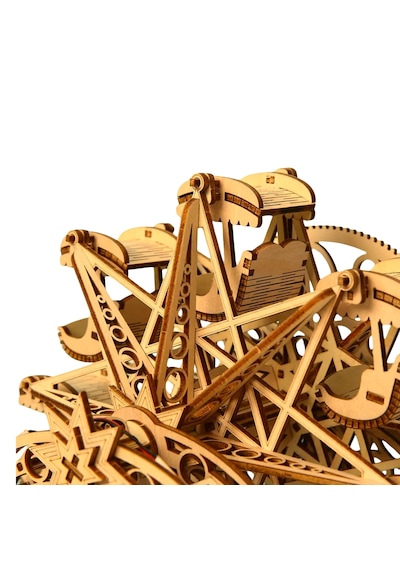 Algwood 3d Ahşap Dönme Dolap Maketi - Nostaljik Luna Park Serisi 206 Parça Lazer Kesim Koleksiyonluk Nostalji Serisi Maket Yapım Seti
