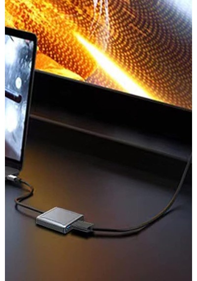 Typec Display Port Hub Adapter Typec To Displayport Pd100w Şarj Adaptörü 3in1 Çevirici