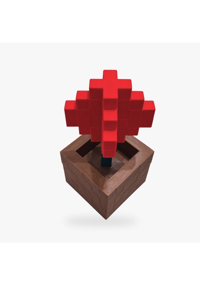 Piksel Alyum Biblo - 3d Baskı, Minecraft Esintili Kırmızı