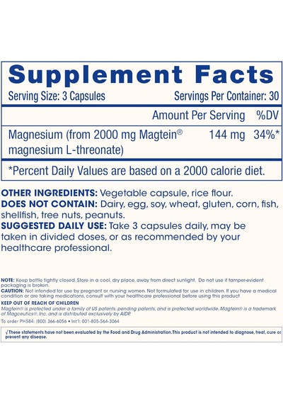 Prohealth Magnesium L-threonate Magtein Brain Health Cognitive Memory & Focus 90 Caps Aromasız