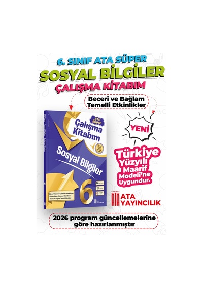 6. Sınıf Sosyal Bilgiler Ata Süper Çalışma Kitabım Yeni