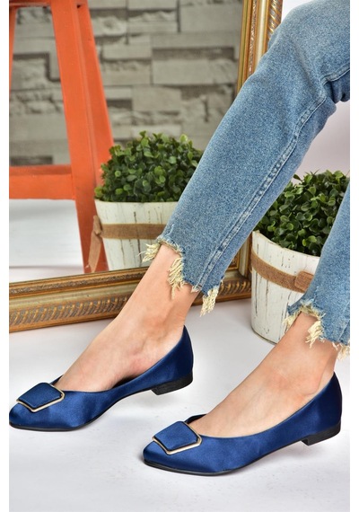 Fox Shoes P726776304 Lacivert Saten Kumaş Kadın Babet Lacivert Fox Shoes P726776304 Lacivert Saten Kumaş Kadın Babet Lacivert
