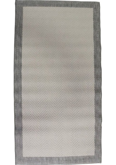Derin Sisal Gri Bordürlü Krem Balık Sırtı Jüt Sisal Dekoratif Kaymaz Taban Yıkanabilir Halı St01-944 Renkli