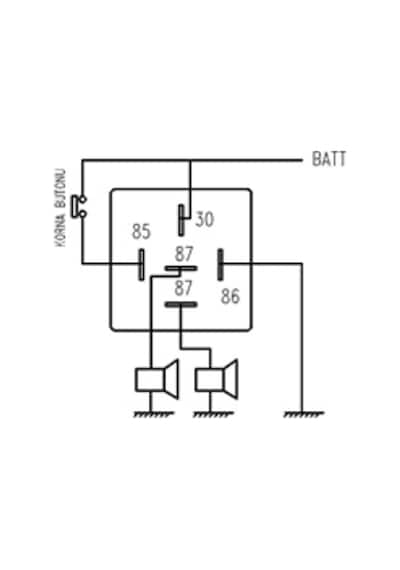 Mini Role 24v. 5 Uçlu. 40 A. Far. Korna. Fan. Röle eng Pa 0 .