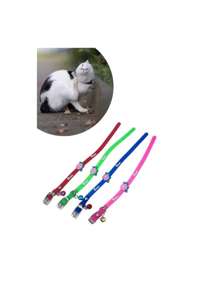 Çıngıraklı Zilli Sevimli Renkli Slikon Kedi Köpek Boyun Tasması 5705 Çok Renkli