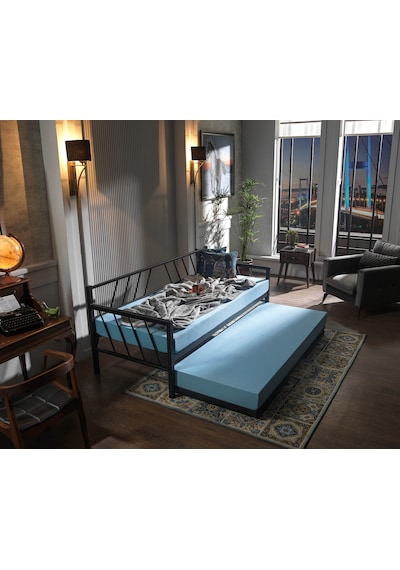 Bedliga Glory Yavrulu Daybed Tek-Çift Kişilik Metal Karyola Siyah