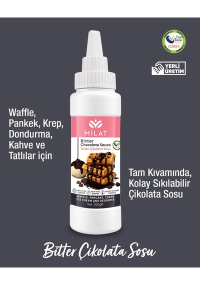 Bitter Tatlı Sos 300 G - Waffle & Krep & Pankek & Tatlı & Dondurma Sosu