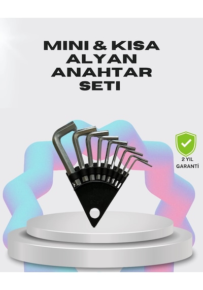 9 Parça Kısa Tip Alyan Seti Isıl İşlemli Profesyonel Kullanım