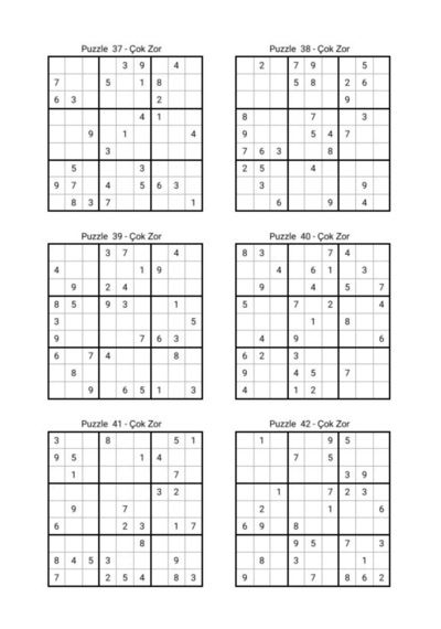 Çok Zor Sudoku Kitap Seti 1000 Sudoku 2 Kitap
