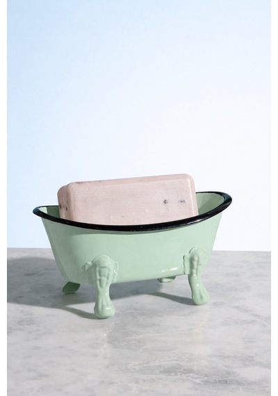 Dekoratif Metal Sabunluk Vintage Küvet Tasarım Banyo Sabunluk Banyo Lavabo Dekoru Açık Yeşil
